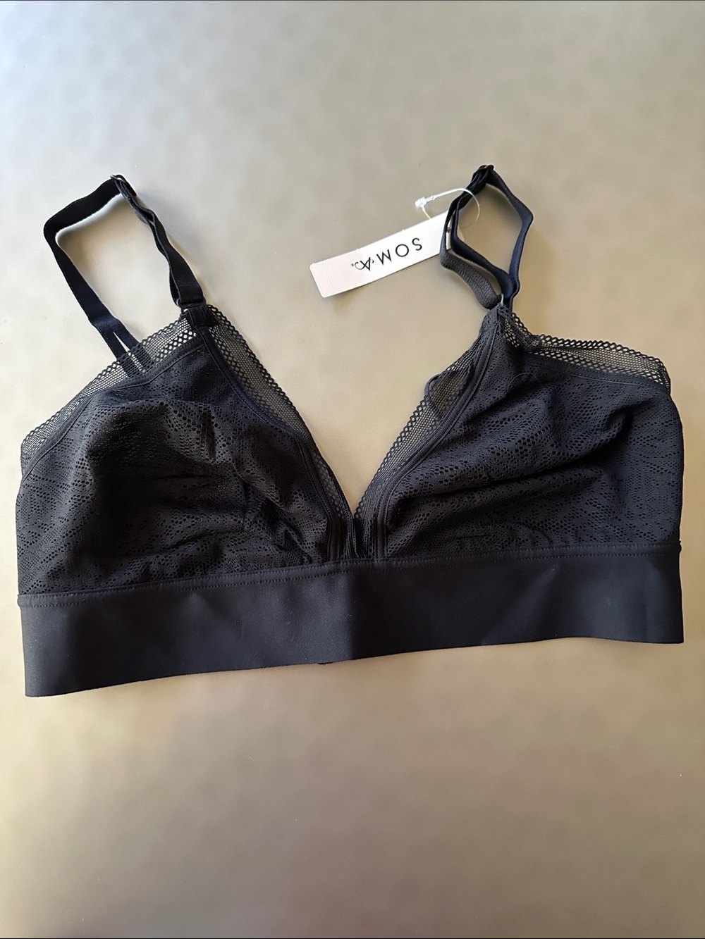 Soma Black Lace Wireless Bralette